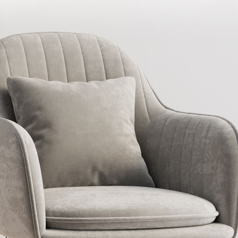 Flannelette Scandinavian Dining Arm Chair Solid Back Matte Color Dining Chair Clearhalo ' kitchen&dining_furn' 'Dining Chairs' 'Dining Tables & Seating' 'dining_chair' 'furn' 'furn_dining_chair' 'Furniture' 'furniture_dining_chair' 'Kitchen & Dining Furniture' 'kitchen' 1200x1200_2ef75a05-a1d1-4ab9-a08d-d09e64fc781b