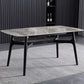 Industrial Rectangle Dining Table Gray Stone Top Table with Black Frame Clearhalo 'Dining Tables & Seating' 'Dining Tables' 'dining_table' 'furn' 'furn_dining_table' 'Furniture' 'Kitchen & Dining Furniture' 1200x1200_2ef7648d-b2bf-47d9-9d60-f9c3808a6907
