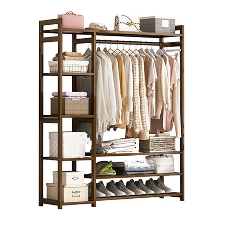 伝統的な服ハンガー貯蔵庫付きのソリッドウッドコートラック