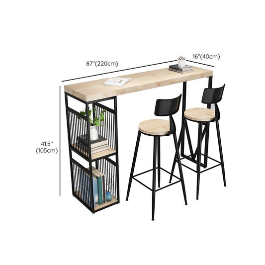 インダストリアル長方形ビストロバーデスクソリッドウッドビストロテーブル屋内
