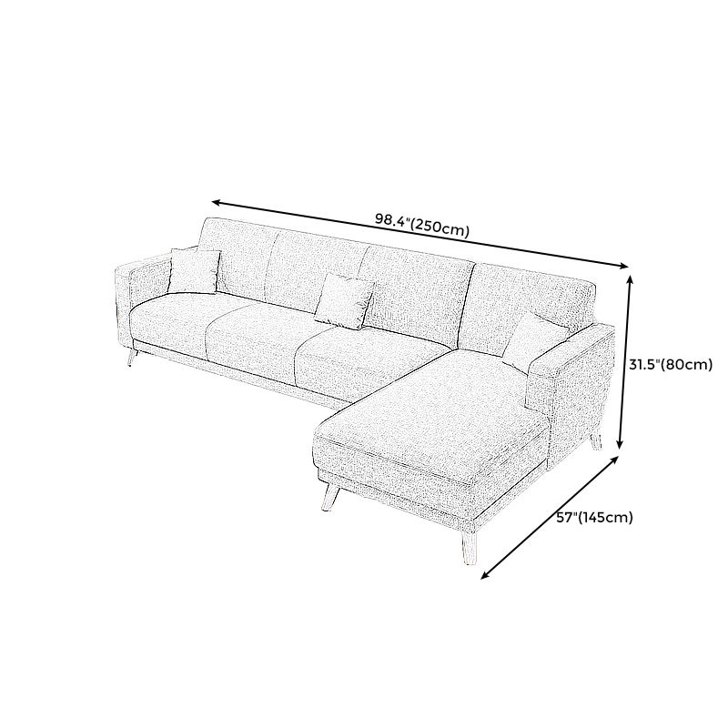 L-Shape Linen Blend Square Arm Sectional Wear-Resistant Slipcovered Sofa and Chaise Clearhalo 'furn' 'furn_sectionals' 'Furniture' 'furniture_sectionals' 'Living Room Furniture' 'Sectionals' 1200x1200_2efb168e-68f4-4966-8b08-9a1b73722590