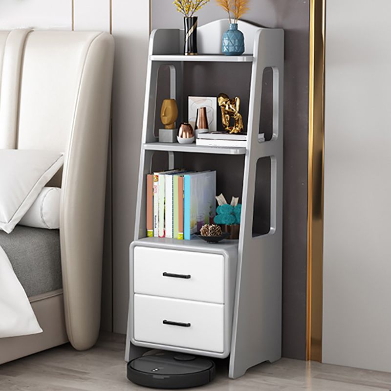 Bibliothèque en bois de bibliothèque standard à dos ouvert moderne avec tiroirs