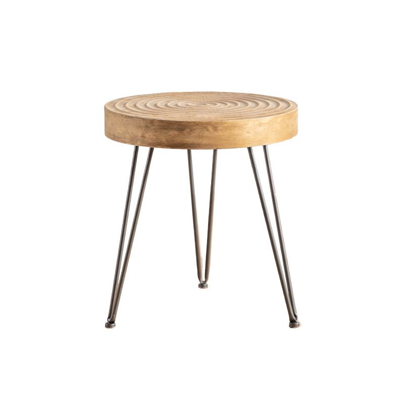 Scandinavian 4 Legs Cocktail Table Round Wooden Coffee Table for Living Room