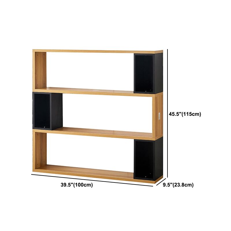 Modern geometry Bookshelf Multi Shelfs Open Back Bookcase in Natural Clearhalo 'Bookcases' 'furn' 'furn_bookcases' 'Furniture' 'Office Furniture' 1200x1200_2efca0e6-e8aa-488c-bc2b-db45472dd02b
