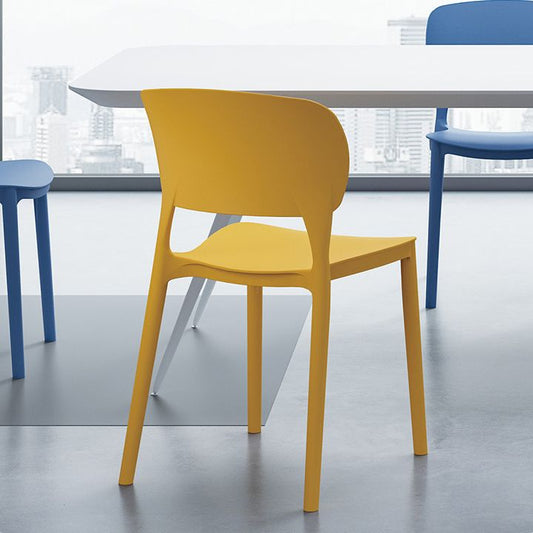 Silla de comedor de comedor de estilo contemporáneo con patas de plástico para cocina