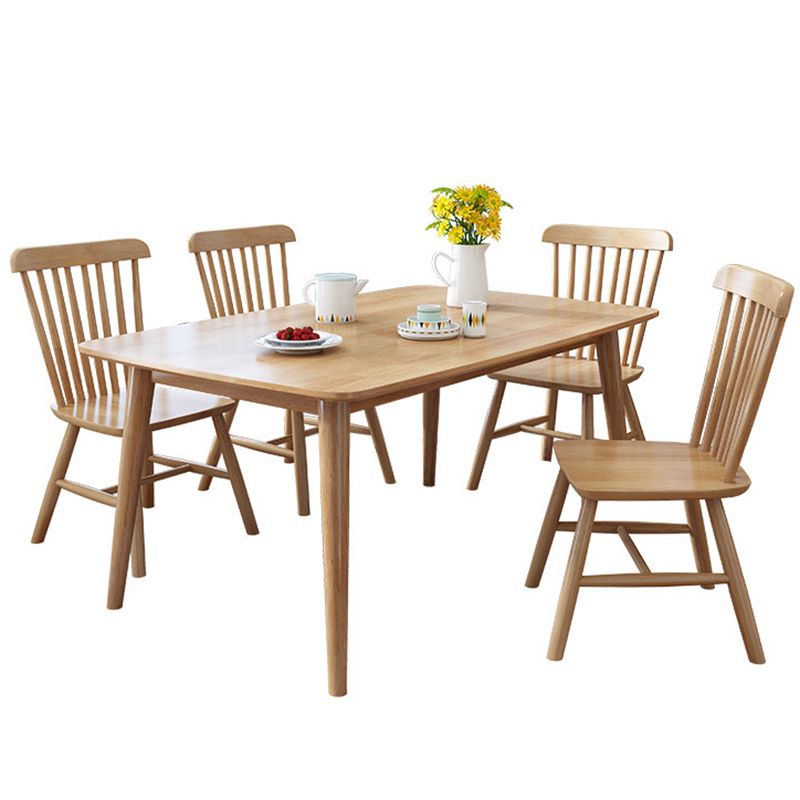 54"L Solid Wood Dining Table 4 Legs Base Rectangle Shape Table in Modern Style Clearhalo ' dining_table' 'Dining Tables & Seating' 'Dining Tables' 'furn' 'furn_dining_table' 'Furniture' 'furniture_dining_table' 'Kitchen & Dining Furniture' 'kitchen&dining_furn' 'kitchen' 'kitchen_dining_table' 1200x1200_2efdd03c-66f8-49ca-a746-b5a8cd642456