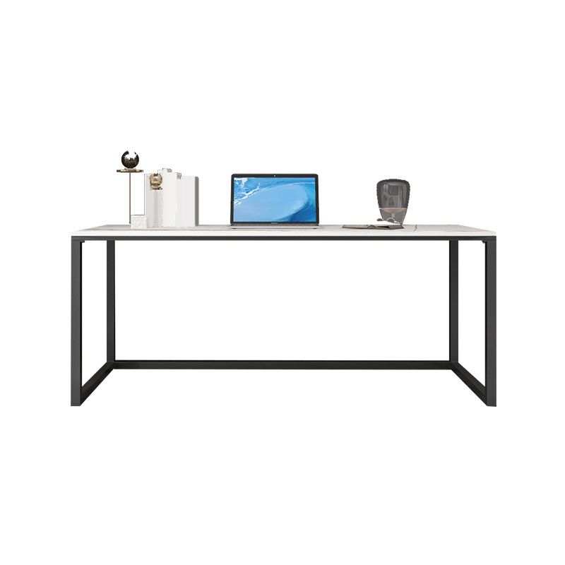 Bureau d'écriture en pierre moderne 29,53 "bureau de bureau rectangulaire de haut avec les jambes en fer