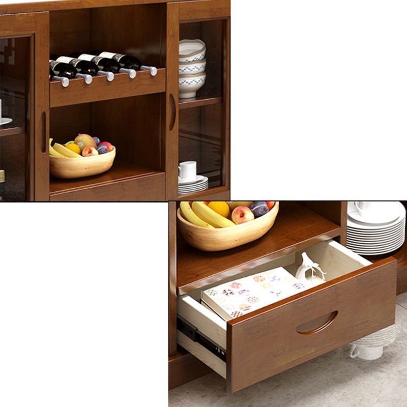 Server moderno di vetro a buffet sideboard con 1 cassetto, 17 "W x 36" H