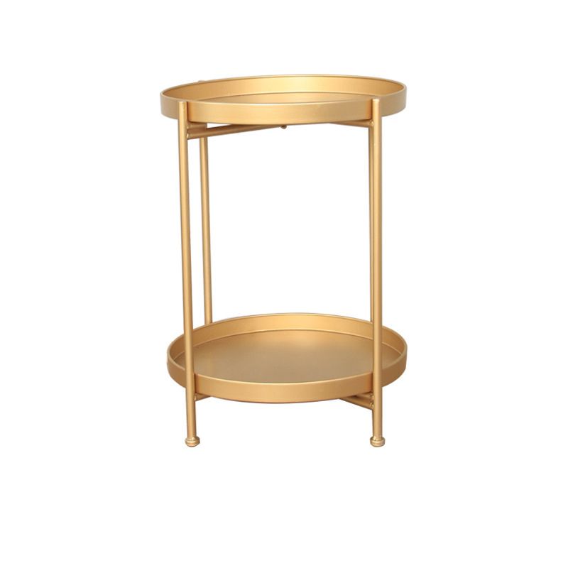Tavolo da angolo 4 gambe tavolo laterale superiore del vassoio rotondo per soggiorno