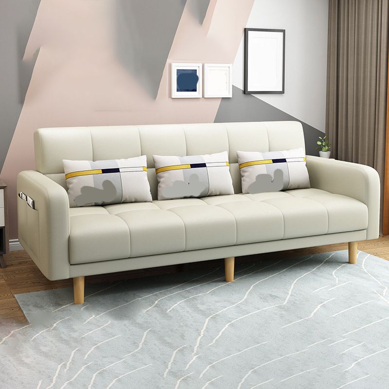 Modern Style Wooden Base Scientific Cloth Cushion with Pillow Rectangular Sofa Clearhalo 'furn' 'furn_sofas' 'Furniture' 'furniture_sofas' 'kitchen' 'kitchen_sofas' 'Living Room Furniture' 'Sofa' 'sofas' 1200x1200_2f026648-baf0-472d-8fd9-24e8373d9276