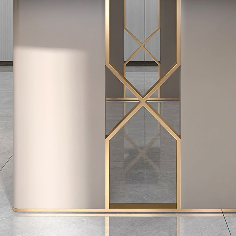 Bureau en pierre incurvé Glam Style Metal Writing Bureau pour le bureau