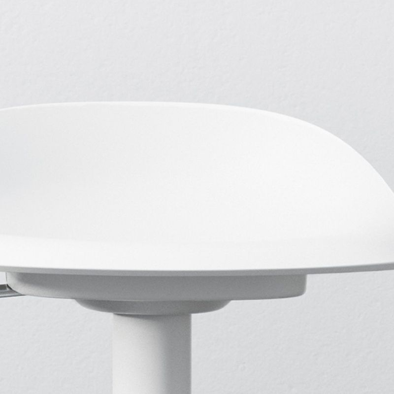 白いバースツール調整可能な高さのスイベルダイニングスツールと金属ベース