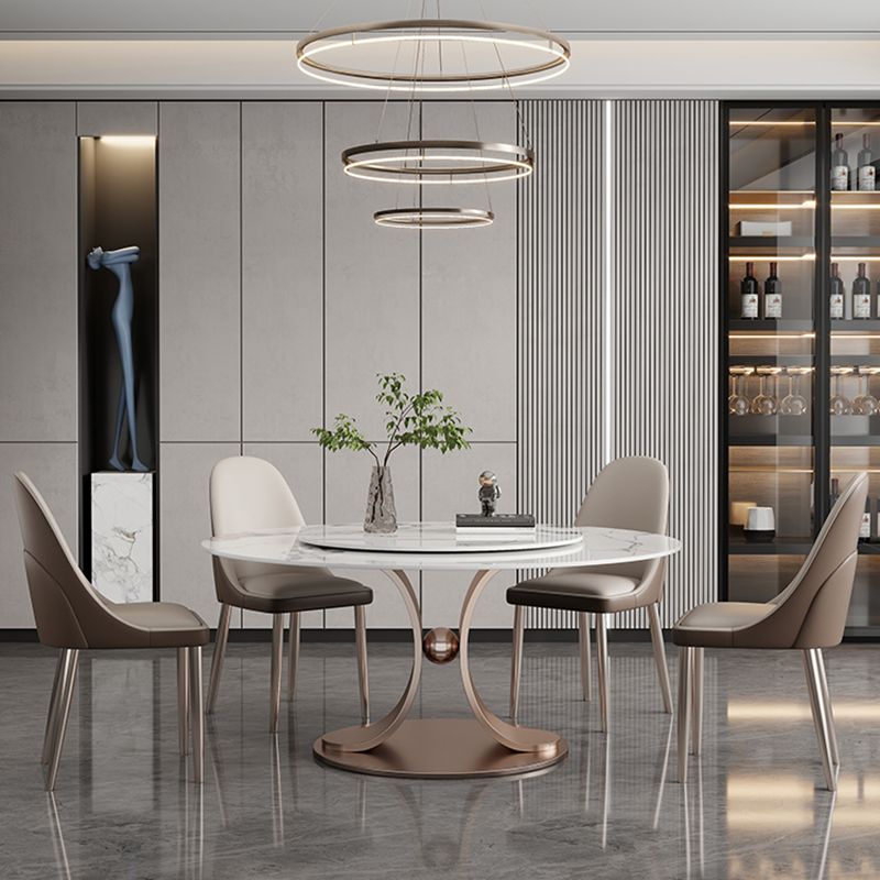 Mesa de comedor de pedestal de la base de rosas