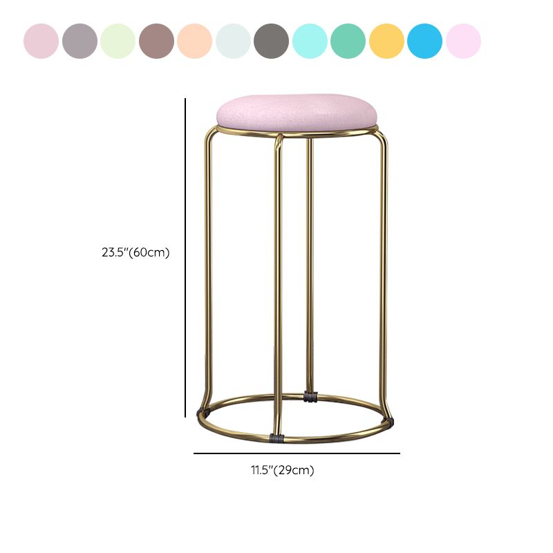 Glam Style Backless Barstool Round Counter Bar Stool with Metal Legs Clearhalo 'Bar Furniture' 'Bar Stools' 'bar_stools' 'furn' 'furn_bar_stools' 'Furniture' 'Kitchen & Dining Furniture' 1200x1200_2f052dd5-cdfe-4406-bd4b-3112f73d4920