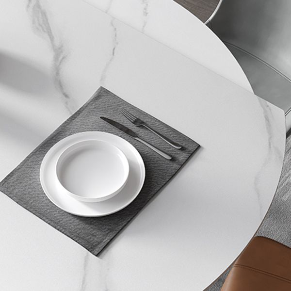 Modern Sintered Stone Dinner Table 51.18" Round Drop-Leaf Table with Black Frame Clearhalo ' dining_table' 'Dining Tables & Seating' 'Dining Tables' 'furn' 'furn_dining_table' 'Furniture' 'furniture_dining_table' 'Kitchen & Dining Furniture' 'kitchen&dining_furn' 'kitchen' 'kitchen_dining_table' 1200x1200_2f0564ed-a783-47f5-ba1b-bc0e2f92a205