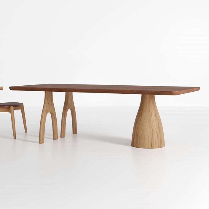Rectangle Pine Solid Wood Table Modern Dining Table with 3 Legs for Restaurant Living Room Clearhalo ' dining_table' 'Dining Tables & Seating' 'Dining Tables' 'furn' 'furn_dining_table' 'Furniture' 'furniture_dining_table' 'Kitchen & Dining Furniture' 'kitchen&dining_furn' 'kitchen' 'kitchen_dining_table' 1200x1200_2f09ee94-e571-43b2-9d24-babd14fb0e70