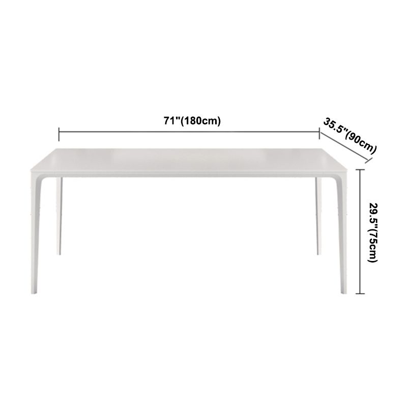 Modern White Sintered Stone Dining Table Rectangle Shape Standard Dining Table for Kitchen Clearhalo ' dining_table' 'Dining Tables & Seating' 'Dining Tables' 'Furniture' 'furniture_dining_table' 'Kitchen & Dining Furniture' 'kitchen&dining_furn' 'kitchen' 'kitchen_dining_table' 1200x1200_2f09eee5-8142-4663-8cb0-7b16cfe53d8a