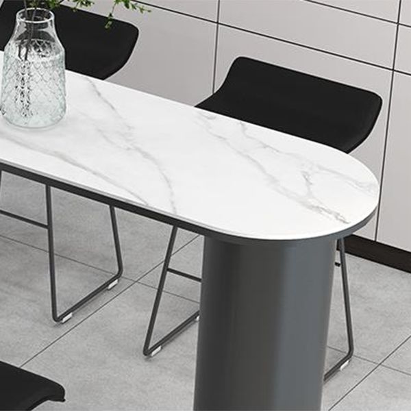 Sintered Stone Top unregelmäßiger Formbartisch Industrie -Bistro -Tisch mit doppelter Sockel