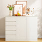 Modern Brown / White Storage Chest Dresser Wooden Combo Dresser with Drawers and Doors