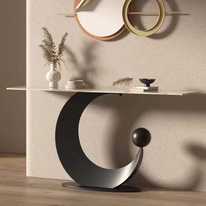 Tavolo console contemporanea a forma di rettangolo tavolo di divano in pietra in oro/nero