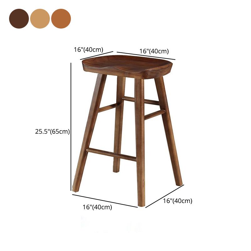 Industrial Wood Simple Barstool Indoor Tall Stool with Contoured Seat Clearhalo 'Bar Furniture' 'Bar Stools' 'bar_stools' 'furn' 'furn_bar_stools' 'furniture_bar_stools' 'Kitchen & Dining Furniture' 'kitchen&dining_furn' 'kitchen' 'kitchen_furn' Furniture' 1200x1200_2f0d525e-6167-4476-bd13-9ccd43a4d2bb