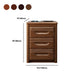 Moderno comodino in legno massiccio 3-Drawer da 26 pollici Halnut Night Tavolo in marrone