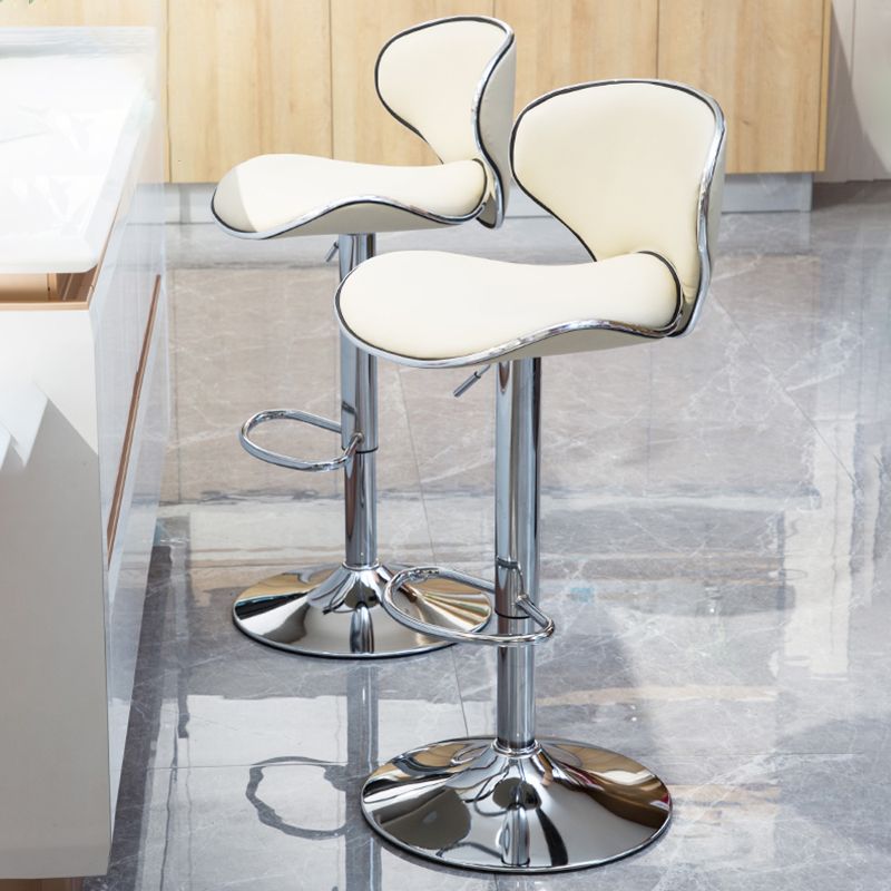 Lift and Rotate Height Stool Modern Indoor Leather Bar Stool Clearhalo 'Bar Furniture' 'Bar Stools' 'bar_stools' 'furniture_bar_stools' 'Kitchen & Dining Furniture' 'kitchen&dining_furn' 'kitchen' 'kitchen_furn' Furniture' 1200x1200_2f10758f-6871-4b1b-9955-bb3c549d45a2