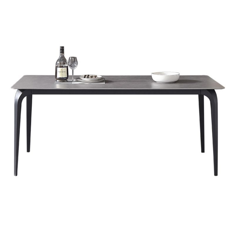 Contemporary Rectangle Dining Table Sintered Stone Dining Table with 4 Black Legs Clearhalo ' dining_table' 'Dining Tables & Seating' 'Dining Tables' 'furn' 'furn_dining_table' 'Furniture' 'furniture_dining_table' 'Kitchen & Dining Furniture' 'kitchen&dining_furn' 'kitchen' 'kitchen_dining_table' 1200x1200_2f12efe7-31b8-4439-8067-99deacf4d1e5