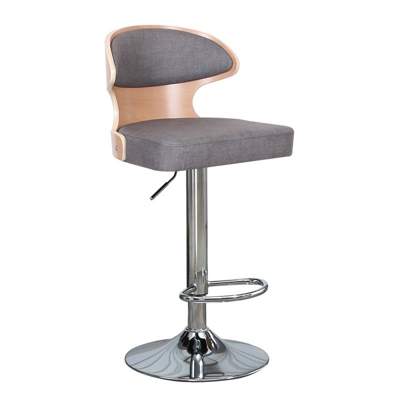 Modern Backrest Liftable Stool Steel Household Bar Stool with Cushion and Pedal Clearhalo 'Bar Furniture' 'Bar Stools' 'bar_stools' 'furn' 'furn_bar_stools' 'furniture_bar_stools' 'Kitchen & Dining Furniture' 'kitchen&dining_furn' 'kitchen' 'kitchen_furn' Furniture' 1200x1200_2f1393fc-e2ca-4cd8-8f96-377a558a766c