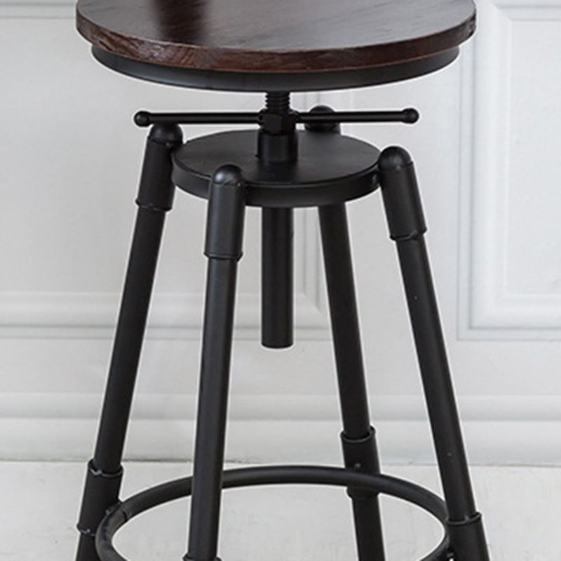 Industrial Armless Elevatable Counter Stool Iron Bar Stool with Pedal for Cafe Clearhalo 'Bar Furniture' 'Bar Stools' 'bar_stools' 'furn' 'furn_bar_stools' 'Furniture' 'Kitchen & Dining Furniture' 1200x1200_2f140f5f-0e44-4493-98da-3db48b3ed9af
