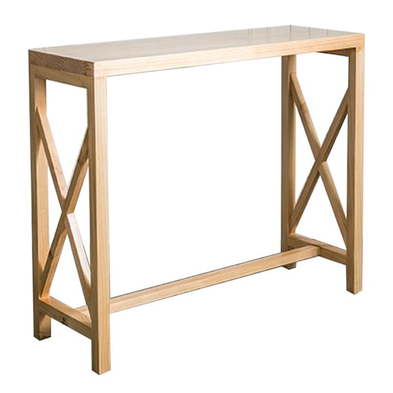 Mesa de Bar rectangular, mesa de Pub contemporánea de madera maciza para interiores
