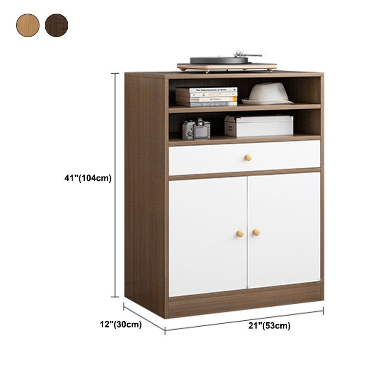 Mobile porta TV in legno in stile scandinavo, consolle porta TV con ripiani e ripiani