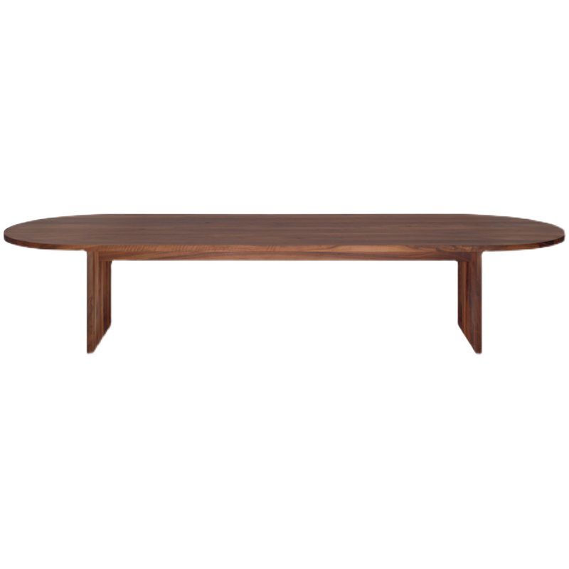 Modern Solid Wood Dining Table Oval Wooden Table with Double Pedestal Clearhalo 'Dining Tables & Seating' 'Dining Tables' 'dining_table' 'furn' 'furn_dining_table' 'Furniture' 'Kitchen & Dining Furniture' 1200x1200_2f161900-c86d-4d28-85d3-ab8fb307c9b3