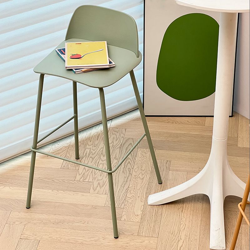 Scandinavia Style Bar-stool Iron Legs with Footrest PP Rectangle Seat for Kitchen Bar Clearhalo 'Bar Furniture' 'Bar Stools' 'bar_stools' 'furn' 'furn_bar_stools' 'furniture_bar_stools' 'Kitchen & Dining Furniture' 'kitchen&dining_furn' 'kitchen' 'kitchen_furn' Furniture' 1200x1200_2f16682d-2666-438e-91f0-e6e9201a9855