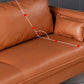 Quadratarm Faux Ledersofa Id Century Lose Rücken -Einzelkissen -Sofa