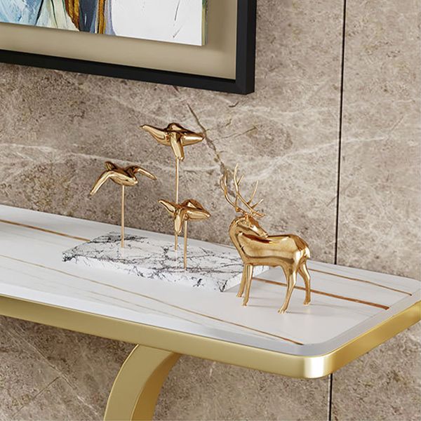 Mesa de acento de consola rectángulo Tabla de sofá de consola de acabado antiguo en piedra