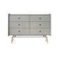 Ultra-Modern Double Dresser Solid Pine Storage Chest Dresser for Bedroom