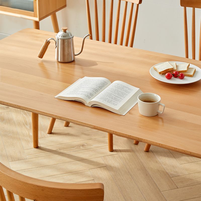 Modern Solid Wood Kitchen Dining Table Standard Rectangle Shape Dining Table with 4 Legs Base Clearhalo ' dining_table' 'Dining Tables & Seating' 'Dining Tables' 'furn' 'furn_dining_table' 'Furniture' 'furniture_dining_table' 'Kitchen & Dining Furniture' 'kitchen&dining_furn' 'kitchen' 'kitchen_dining_table' 1200x1200_2f1a1bdb-18b6-4f4a-b1b3-a237f9e48df8
