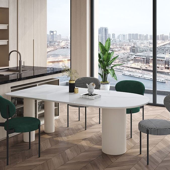 Metal Contemporary Free Form Dining Table Sintered Stone Table with 3 Legs Clearhalo 'Dining Tables & Seating' 'Dining Tables' 'dining_table' 'furn' 'furn_dining_table' 'Furniture' 'furniture_dining_table' 'Kitchen & Dining Furniture' 'kitchen' 'kitchen_dining_table' 1200x1200_2f1acf36-1fdd-4169-85b0-c13f515d6187