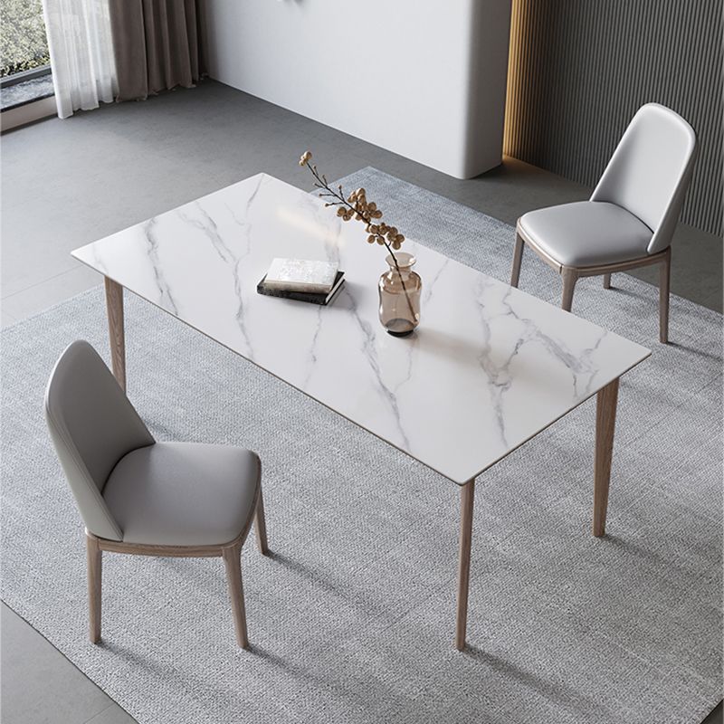 Medieval Modern Sintered Stone Table for Restaurant Rectangle Table with 4 Wood Legs Clearhalo 'Dining Tables & Seating' 'Dining Tables' 'dining_table' 'furn' 'furn_dining_table' 'Furniture' 'Kitchen & Dining Furniture' 1200x1200_2f1af7c2-8d6e-4177-9629-4afd3880dd3d