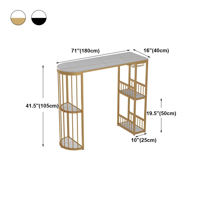 Modern Bar Dining Table with Shelves Iron Base Bar Height Cocktail Table Clearhalo 'Bar Furniture' 'Bar Tables' 'bar_tables' 'furn' 'furn_bar_tables' 'Furniture' 'furniture_bar_tables' 'Kitchen & Dining Furniture' 'kitchen&dining_furn' 'kitchen' 1200x1200_2f1b473d-c739-4c06-9136-4e922445747d