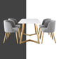 Juego de mesa de comedor de hierro Glam, juego de comedor rectangular de 1/2/5/6 piezas con tapa de piedra sinterizada