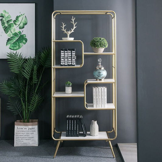 Modern Metal Bookshelf Etagere Open Shelf Bookcase with Shelves