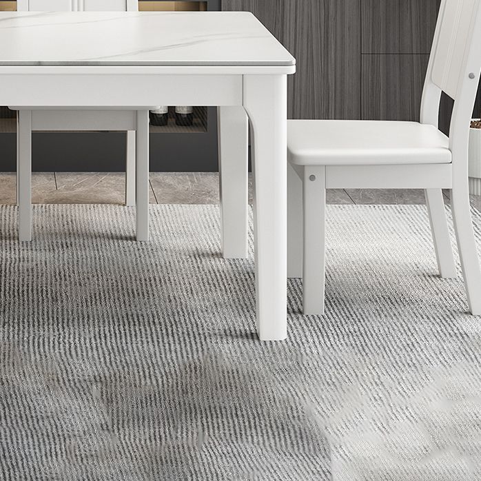 Rectangle Mid-Century Dining Table White Sintered Stone Fixed Table Clearhalo ' dining_table' 'Dining Tables & Seating' 'Dining Tables' 'furn' 'furn_dining_table' 'Furniture' 'furniture_dining_table' 'Kitchen & Dining Furniture' 'kitchen&dining_furn' 'kitchen' 'kitchen_dining_table' 1200x1200_2f1b9e0a-8579-4cb1-8b75-5f8bc8149271