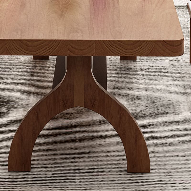 Massief hout gebogen rechthoekbureau 1 plank 29.53 "hoge bureau