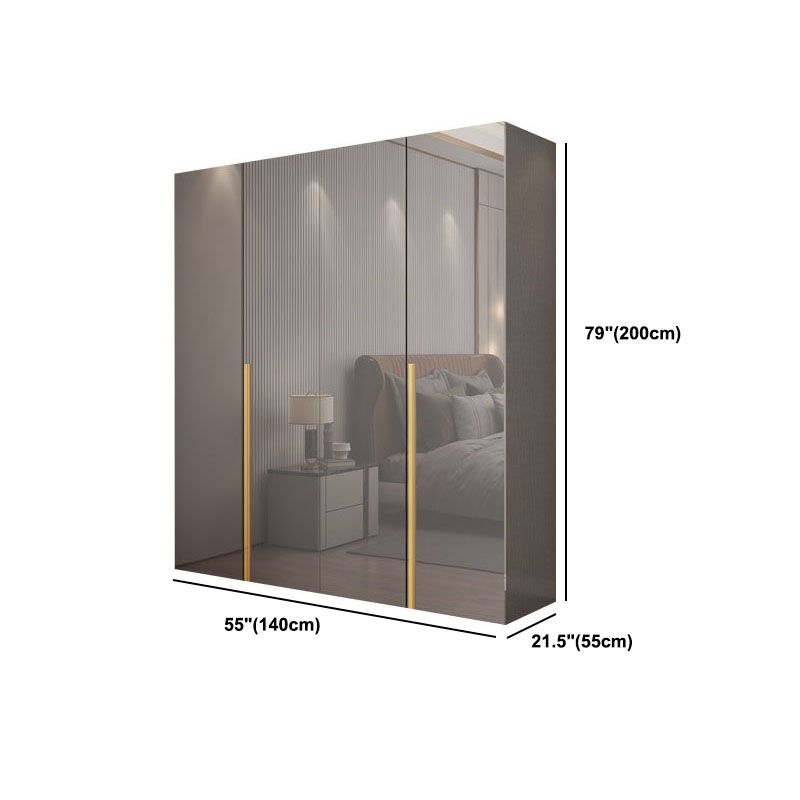 Contemporary Style Wood Wardrobe Gray Colour 1-Drawer Wardrobe Closet for Home Clearhalo 'Armoires & Wardrobes' 'armoires_wardrobes' 'Bedroom Furniture' 'furn' 'furn_armoires_wardrobes' 'Furniture' 1200x1200_2f1cd39c-e886-4e93-93c3-2deb22dceb38