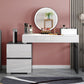 Modern 28.94" H Vanity Dressing Table Set 4 Drawers White Dresser with Stool Clearhalo 'Bedroom Furniture' 'furn' 'furn_makeup_vanities' 'Furniture' 'Makeup Vanities' 'makeup_vanities' 1200x1200_2f1df48f-5157-408d-8bab-cf7c06395009