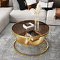 Modern Metal Frame Coffee Table Glass Top Coffee Or End Table with Shelf Clearhalo 'Coffee & Accent Tables' 'Coffee Tables' 'coffee_tables' 'furn' 'furn_coffee_tables' 'Furniture' 'Living Room Furniture' 1200x1200_2f1e4e76-cac4-4733-8b81-710b13c3e479