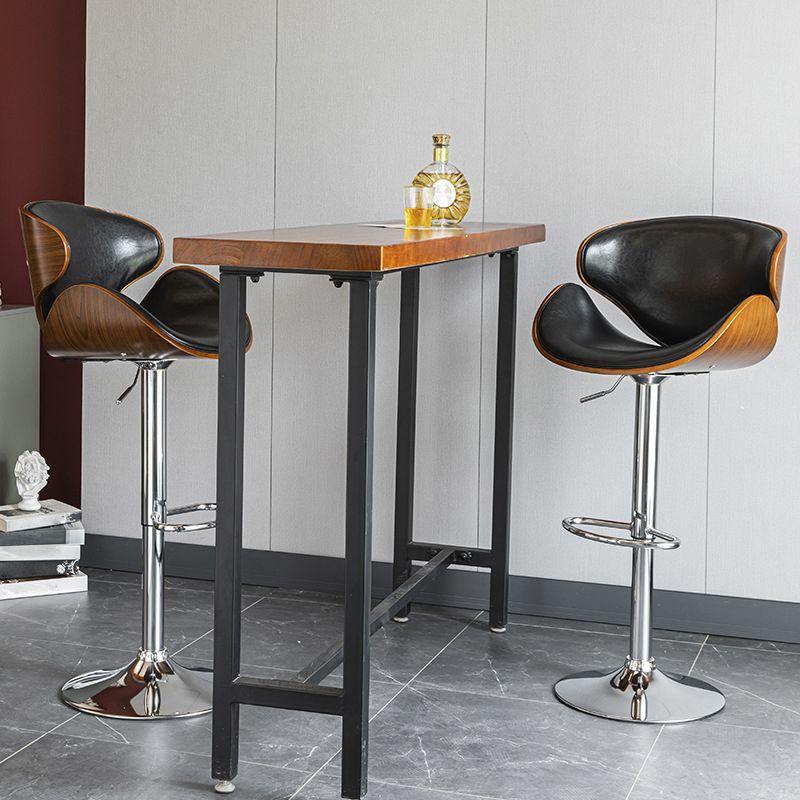 Wood Adjustable Bar & Counter Stool Armed Footrest Indoor Contemporary Bar Stool Clearhalo 'Bar Furniture' 'Bar Stools' 'bar_stools' 'furn' 'furn_bar_stools' 'furniture_bar_stools' 'Kitchen & Dining Furniture' 'kitchen&dining_furn' 'kitchen' 'kitchen_furn' Furniture' 1200x1200_2f22823b-6390-44d4-825b-8d749cb053d4