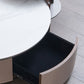 Slate Coffee Cocktail Table Drum Coffee or End Table with 2 Storage Drawers